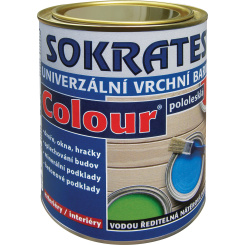Sokrates Colour pololesk univerzální vrchní barva na dřevo a kov, 0199 černá, 0,7 kg